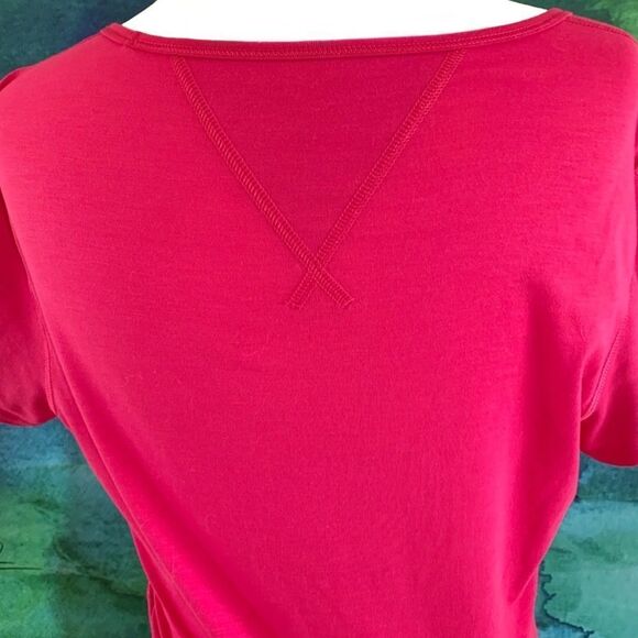 Lucy Short Sleeve High-Low X Back Top Pink Small - Picture 4 of 7
